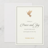 Simple Corporate Gold Dove Holiday Card Feestdagenkaart (Voorkant / Achterkant)