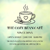 Simple Corporate Heart Cup Local Specialty Café  Raamsticker (Vel 3)