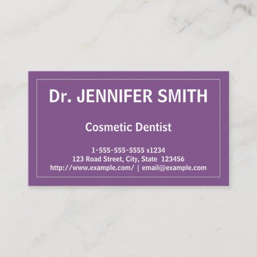 Simple Cosmetic Dentist Visitekaartje (Voorkant)