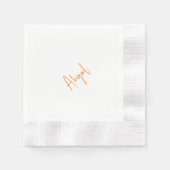 Simple Couple Orange Script Name Wedding  Servet (Voorkant)