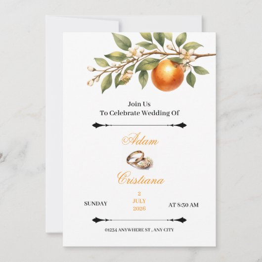 Simple Couple Wedding Invitation Kaart (Voorkant)