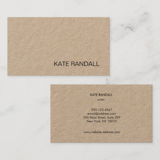 Simple Crafter Tan Kraft Visitekaartje (Voorkant / Achterkant)