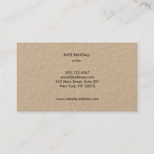 Simple Crafter Tan Kraft Visitekaartje (Achterkant)
