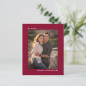 Simple Cranberry Red BUDGET Weduwfoto Uitnodigen (Staand voorkant)