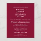 Simple Cranberry Red BUDGET Weduwfoto Uitnodigen (Achterkant)