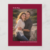 Simple Cranberry Red BUDGET Weduwfoto Uitnodigen (Voorkant)