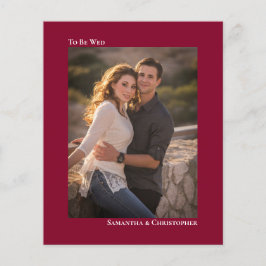 Simple Cranberry Red BUDGET Weduwfoto Uitnodigen