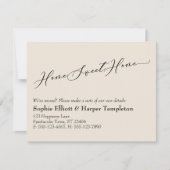 Simple Cream Home Sweet Home Nieuw adres Kaart Notitiekaartje (Voorkant)