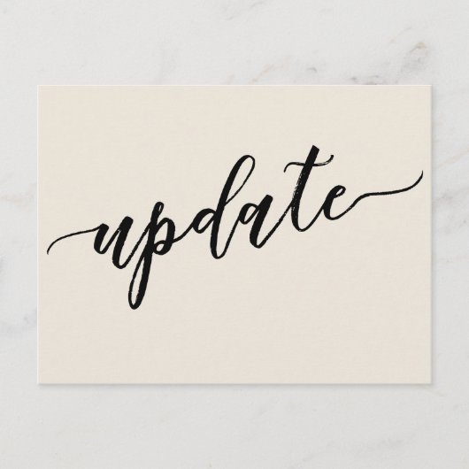 Simple Cream Uitgesteld Wedding Update Notice Briefkaart (Voorkant)