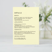 Simple Cream Wedding Details  Informatiekaartje (Staand voorkant)