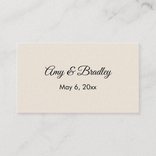Simple Cream Wedding Website Enclosure Kaarten (Achterkant)