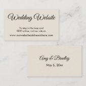 Simple Cream Wedding Website Enclosure Kaarten (Voorkant / Achterkant)