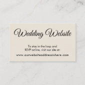 Simple Cream Wedding Website Enclosure Kaarten (Voorkant)