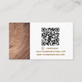 Simple Creative Wood Texture Rustic Carpenter Visitekaartje (Achterkant)