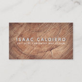 Simple Creative Wood Texture Rustic Carpenter Visitekaartje (Voorkant)