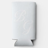 Simple Crest Monogram Wedding Seltzer Blikjeskoeler (Achterkant)