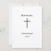 Simple Cross Baby Dedication Black and White Kaart (Voorkant)