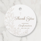 Simple Cross Floral Thank You Confirmation Bedankjes Labels (Voorkant)