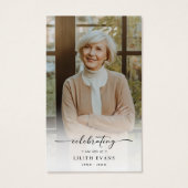 Simple Cross Funeral Memorial Photo Prayer Card Visitekaartje (Voorkant)