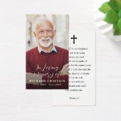 Simple Cross Funeral Memorial Prayer Photo Card Visitekaartje (Bureau)