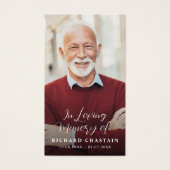 Simple Cross Funeral Memorial Prayer Photo Card Visitekaartje (Voorkant)