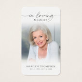 Simple Cross Photo Funeral Funeral Prayer Card Visitekaartje (Voorkant)