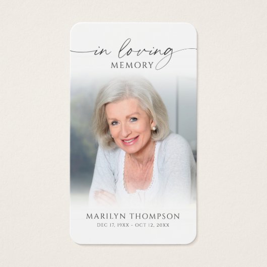 Simple Cross Photo Funeral Funeral Prayer Card Visitekaartje (Voorkant)