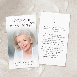 Simple Cross Photo Funeral Memorial Prayer Card Visitekaartje