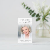 Simple Cross Photo  Funeral Memorial Prayer Card Visitekaartje (Staand voorkant)