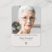 Simple Cross Photo Funeral Prayer Card Visitekaartje (Voorkant)