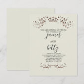 Simple Crown Minimalist Wedding Invitation Kaart (Voorkant / Achterkant)