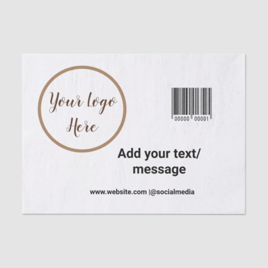 simple custom barcode add your text website QR Sq Tissuepapier (Voorkant)