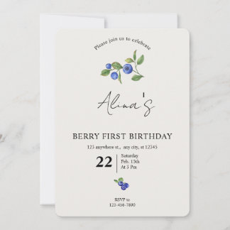 Simple Custom Berry first birthday fruit birthday Kaart