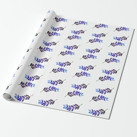 simple custom blue purple black leaves add your t cadeaupapier (Uitgerold)