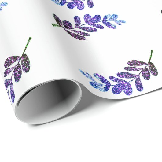 simple custom blue purple black leaves add your  t cadeaupapier (Rol Hoek)