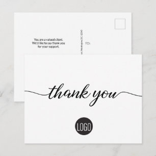 Simple Custom Business logo socials dank u Briefkaart