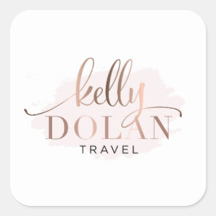 Simple Custom Business Voeg je eigen Logo toe Vierkante Sticker