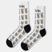 Simple Custom Cat Pet Photo Personalized Text Sock Sokken (Links)