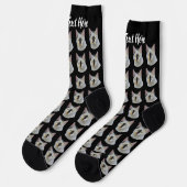 Simple Custom Cat Pet Photo Personalized Text Sock Sokken (Links)