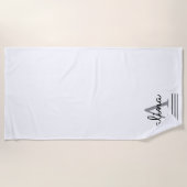 Simple Custom Design Personalize Monogram Strandlaken (Voorkant)