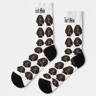 Simple Custom Dog Pet Photo Personalized Text Sock Sokken