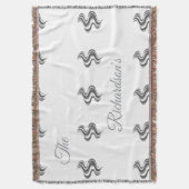 Simple Custom Family Name Black & White  Deken (Voorkant Verticaal)