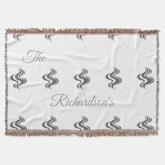 Simple Custom Family Name Black & White  Deken (Voorkant)
