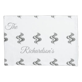 Simple Custom Family Name Black & White  Kussensloop