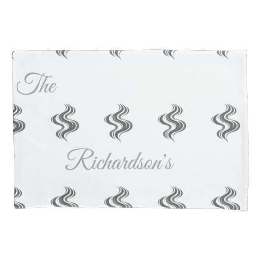 Simple Custom Family Name Black & White  Kussensloop (Voorkant)