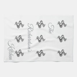 Simple Custom Family Name Black & White  Theedoek