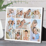 Simple Custom Family Photo Collage Fotoplaat<br><div class="desc">Personalized Photo Plaque with Easel Stand for Favorite Memories. This simple and elegant photo plaque with an easel stand is a perfect way to showcase your favorite memories. The layout includes space for five photos, making it a beautiful way to display family moments, travel highlights, or any special snapshots you...</div>