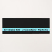 Simple Custom Fitness Text Black & Electric-Blue Yogamat (Achterkant (horizontaal))