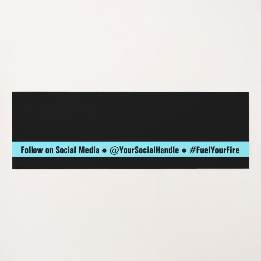 Simple Custom Fitness Text Black & Electric-Blue Yogamat (Achterkant (horizontaal))