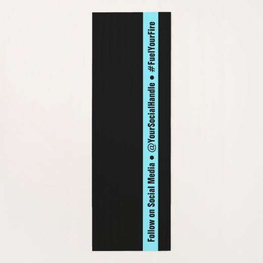 Simple Custom Fitness Text Black & Electric-Blue Yogamat (Achterkant)